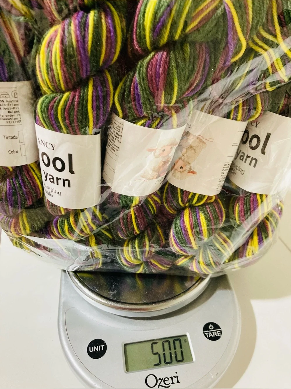 10NWT Fancy Wool Yarn 490+g 85% Australian Wool 10% Camel 🐪 5% Anti-Pilling Fibe